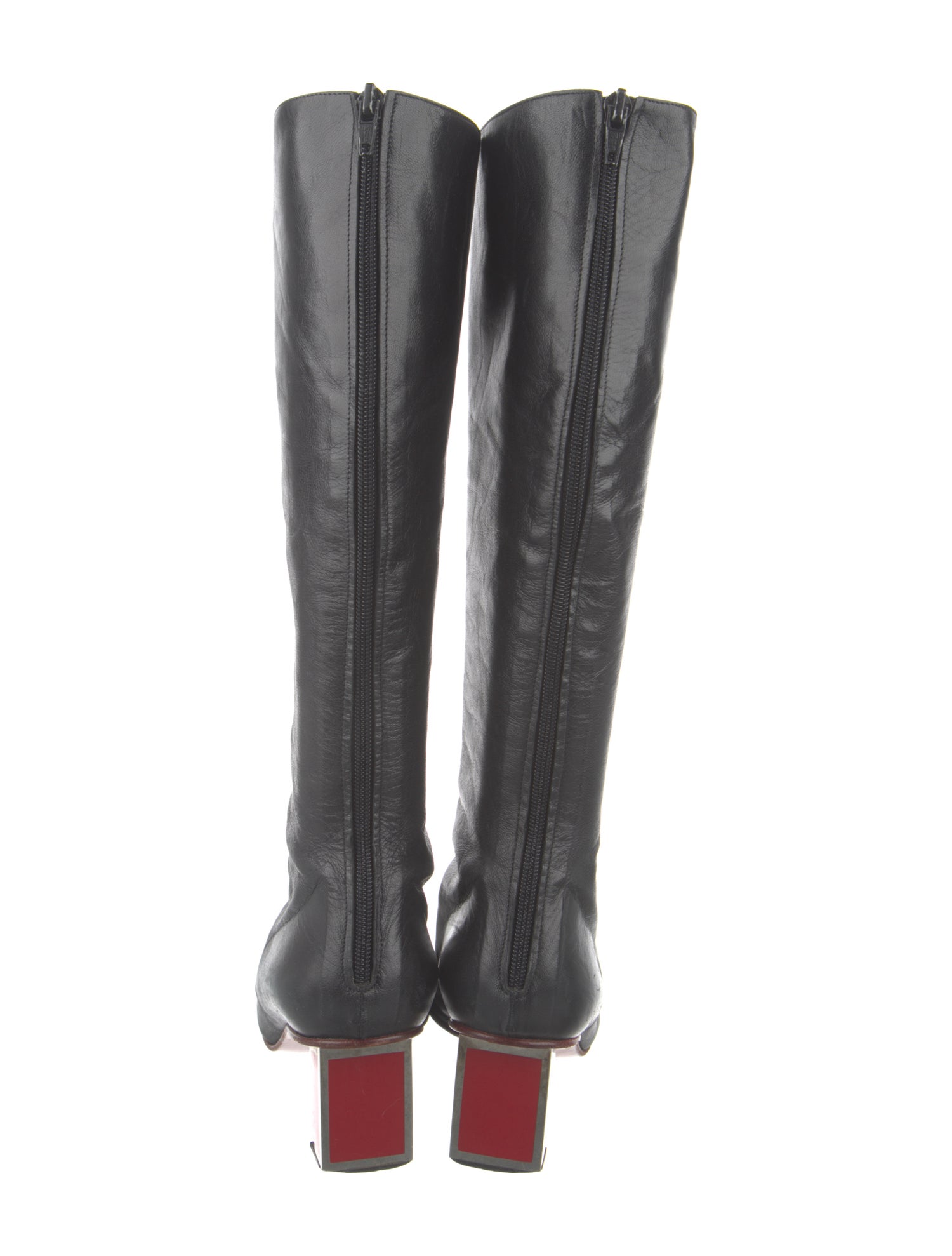 Valentino Rockstud Accents Leather Riding Boots